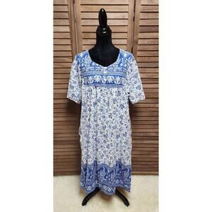 Metropolitan Vintage Women's Size Large L House Dress Cotton Cottagecore Kaftan